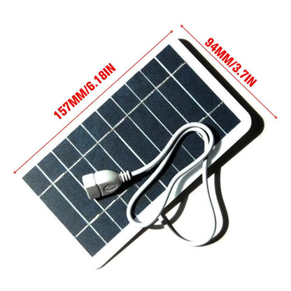 Portable Solar Panel 5V 2W Solar Plate with USB Safe Charge Stabilize Battery Charger for Power Bank Phone Outdoor Camping Home