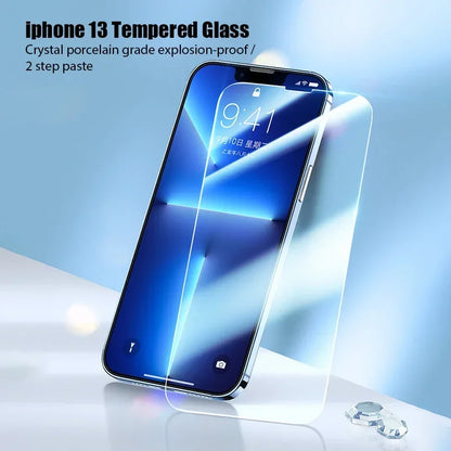 4PCS Tempered Glass for iPhone 11 12 13 14 15 Pro XR X XS Max Screen Protector on for iPhone 12 Pro Max Mini 7 8 Plus SE Glass