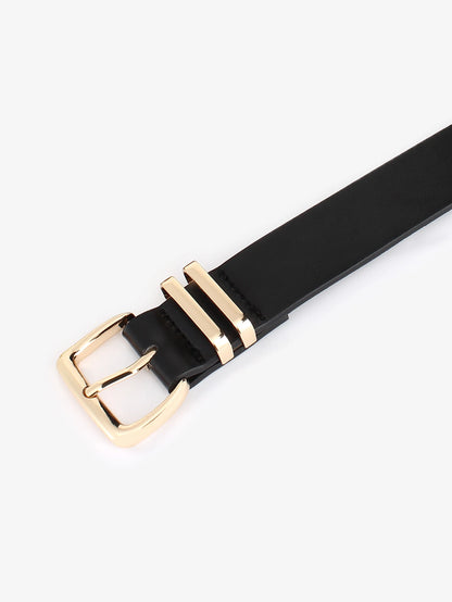 1pcs Women Student Teenager Leather Belts for Jeans Pants Fashion Gold Buckle Ladies Dress Belt