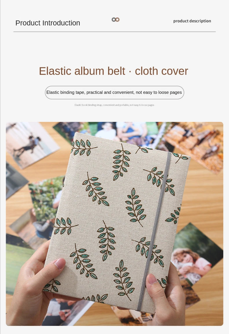 200pcs 6-inch Fabric Photo Album Creative Large Capacity Interleaf Type Family Album Children Growth Memorial Booklet