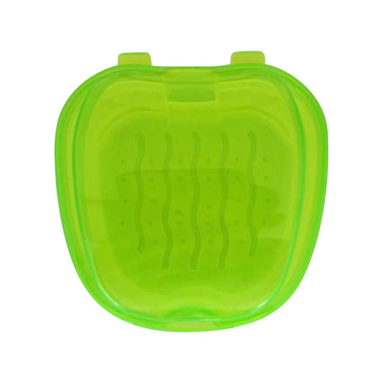 1PC Oral Denture Care Bath Box False Teeth Cleaning Nursing with Hanging Net Container Cleaning False Teeth Bath Case