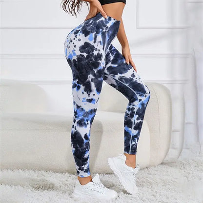 Tie Dye Seamless Leggings Women for Gym Yoga Pants Push Up Workout Sports Leggings  High Waist Tights Ladies Fitness Clothing