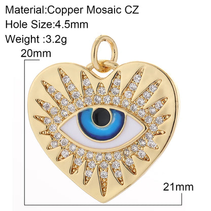 Cute Heart Flower Evil Blue Eye Necklace For Women Gold Color Boho Sun Star Dije Diy Pendant Stainless Steel Chain High Quality