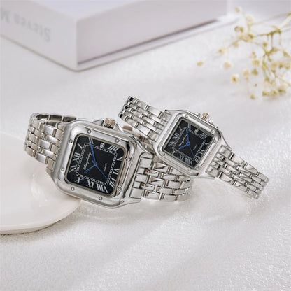 Luxury Branded Women Watches 2023 Simple Square Roman Calendar Women Quartz Watch Fashion Stainless Steel Strap Ladies Clock