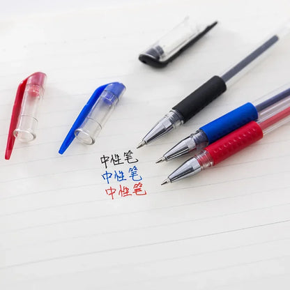 10 Pcs/Set Gel Pens 0.5mm Bullet Tip Ballpoint Pens Black/Blue/Red Ink School Stationery Writing Supplies office accessories