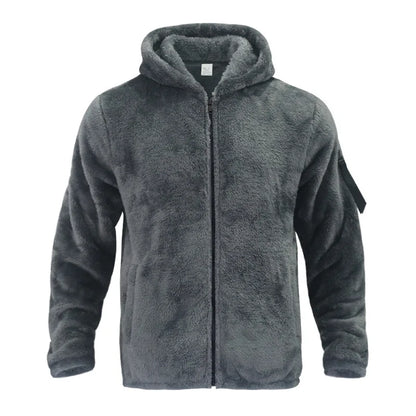 American Heavy Coat Male Autumn Winter Double-sided Fleece Warm Jacket Casual Sports Hooded Coat Spot Sales