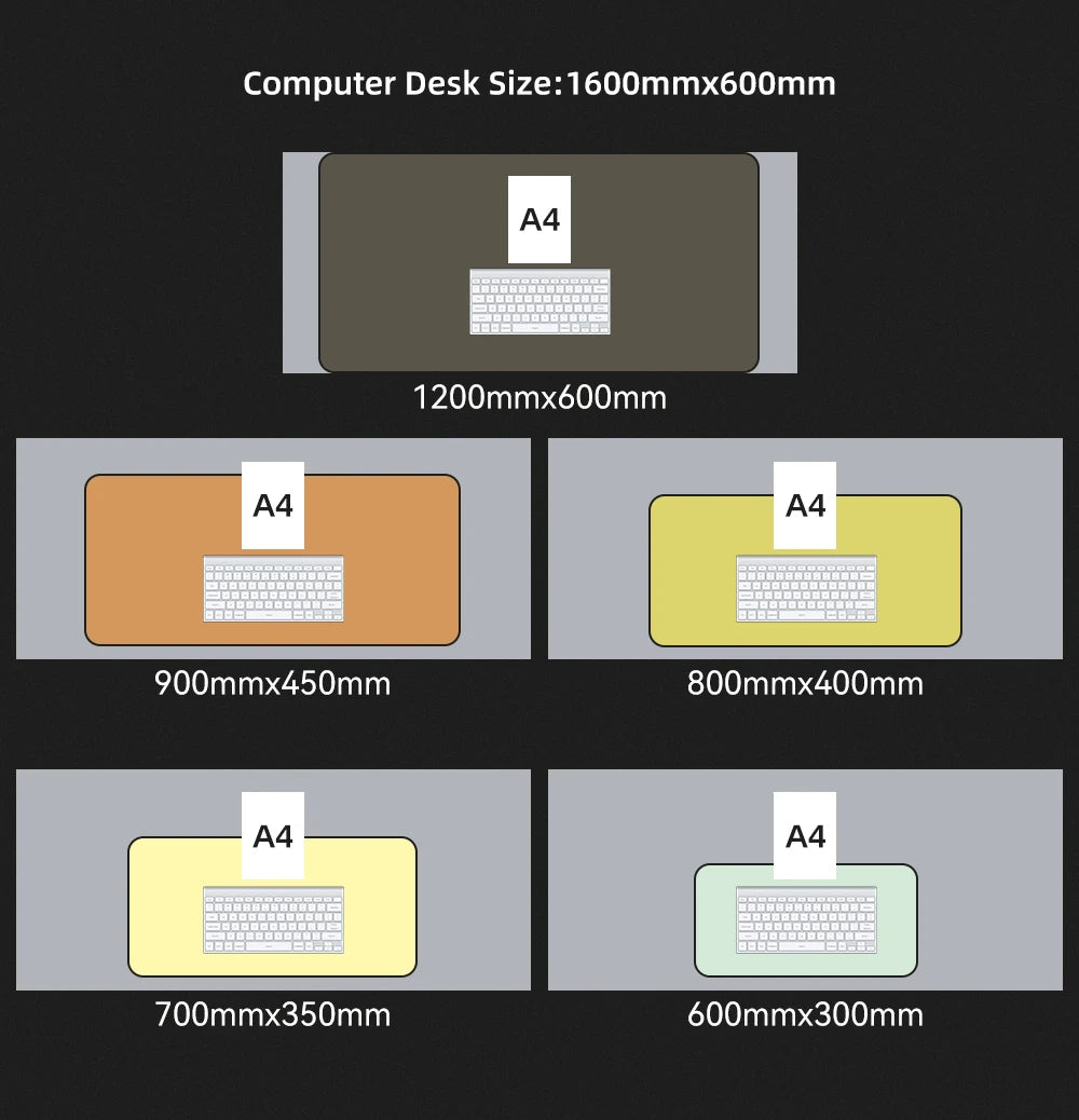 Protetor de mesa de computador de escritório de tamanho grande Tapete de lã de feltro para mouse Almofada para laptop Tapete de teclado antiderrapante Acessórios para jogos