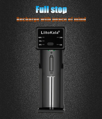 LiitoKala Lii-100C Lii-100 Battery Charger For 18650 18350 26650 16340 RCR123 14500 3.7V 1.2V Ni-MH Ni-Cd 2A USB Smart Charger