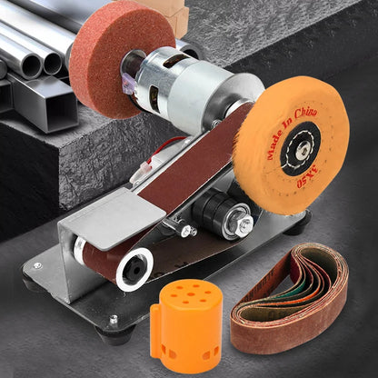 110V/220V Mini Electric Belt Sander DIY Polishing Grinding Machine Cutter Edges Sharpener Multifunctional Grinder Power Tool