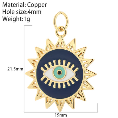 Cute Heart Flower Evil Blue Eye Necklace For Women Gold Color Boho Sun Star Dije Diy Pendant Stainless Steel Chain High Quality