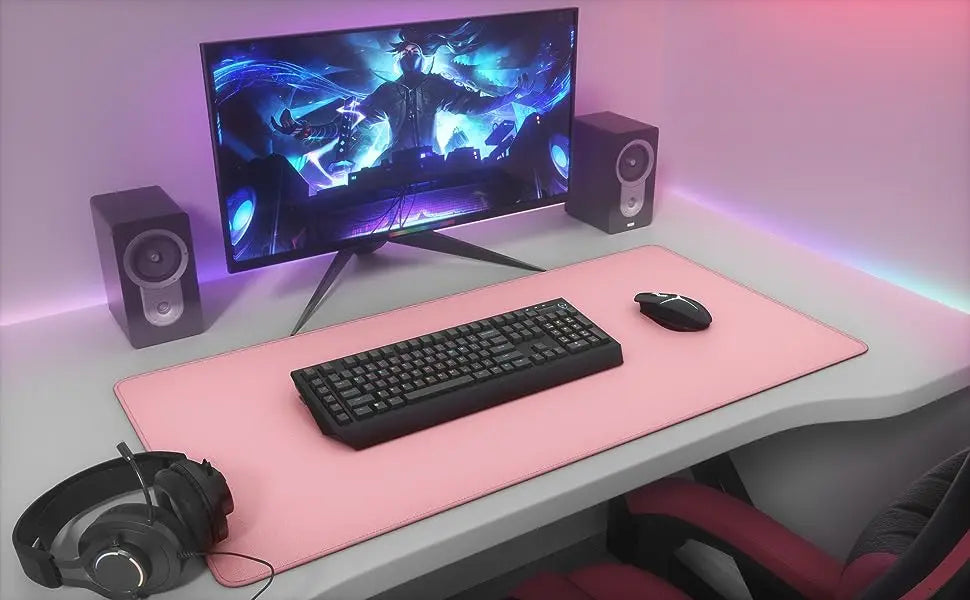 Mouse Pad para computador laptop escritório mulheres grande rosa minimalista mesa tapete meninas xxl 3mm jogo mousepad borracha inferior antiderrapante