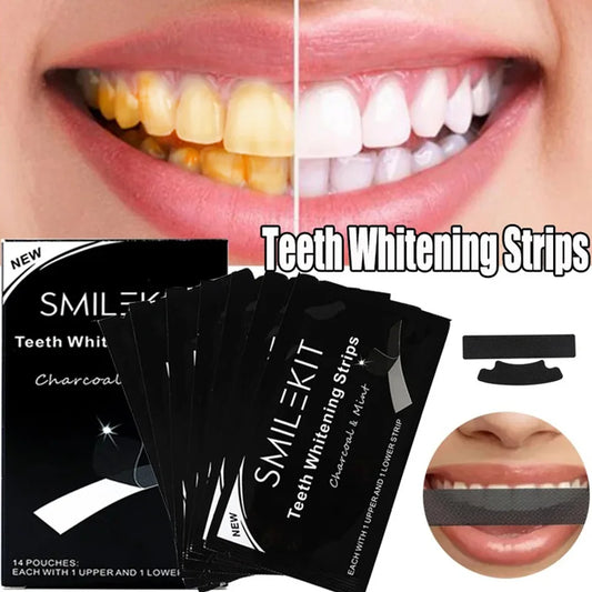 7 Pairs Teeth Whitening Gel Strips Professional Oral Hygiene Care Double Elastic Tooth Bleaching Strip False Teeth Veneers Tool