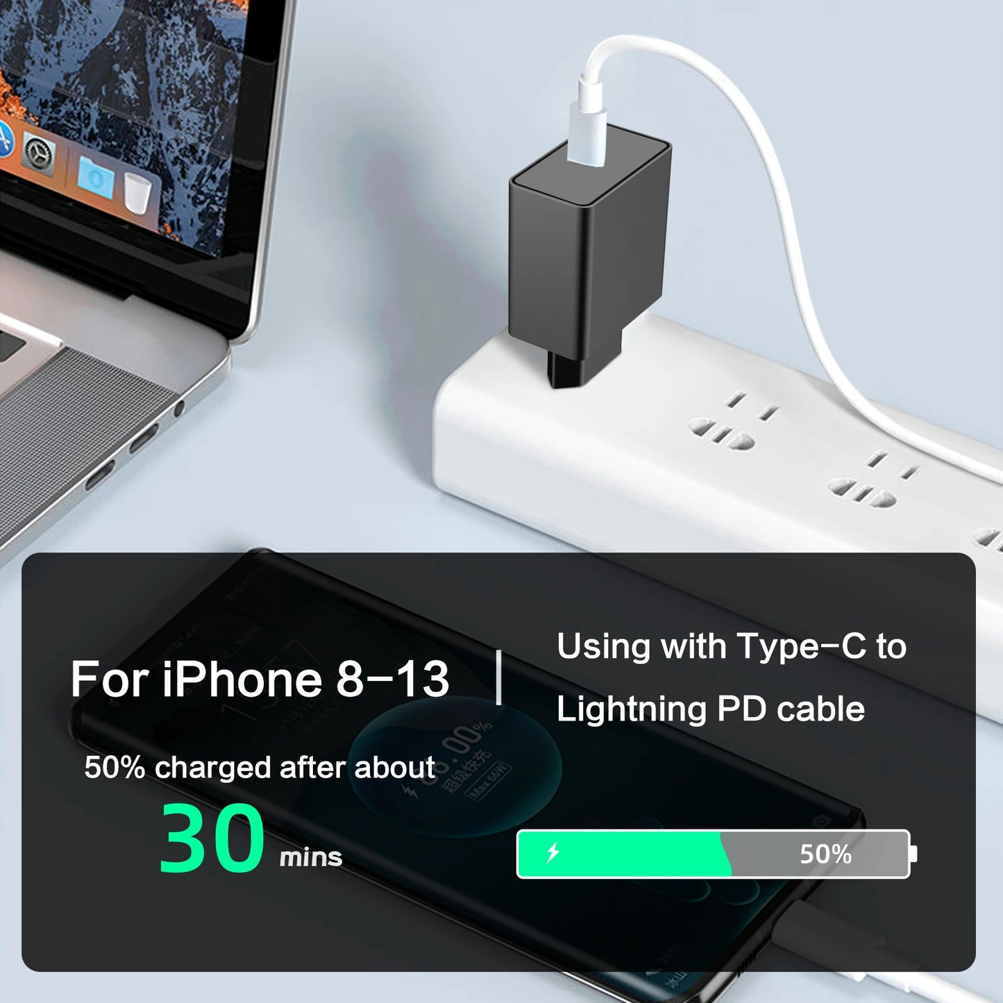 45W USB Charger Quick Charge Phone Adapter Type C Super Fast Charging Wall Charger For iPhone Samsung Xiaomi Huawei EU/US Plug