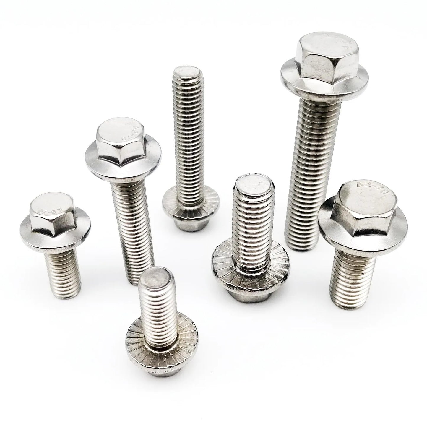 1/10pcs M5 M6 M8 M10 M12 A2-70 304 Stainless Steel GB5787 Hexagon Head with Serrated Flange Cap Screw Hex Washer Head Bolt