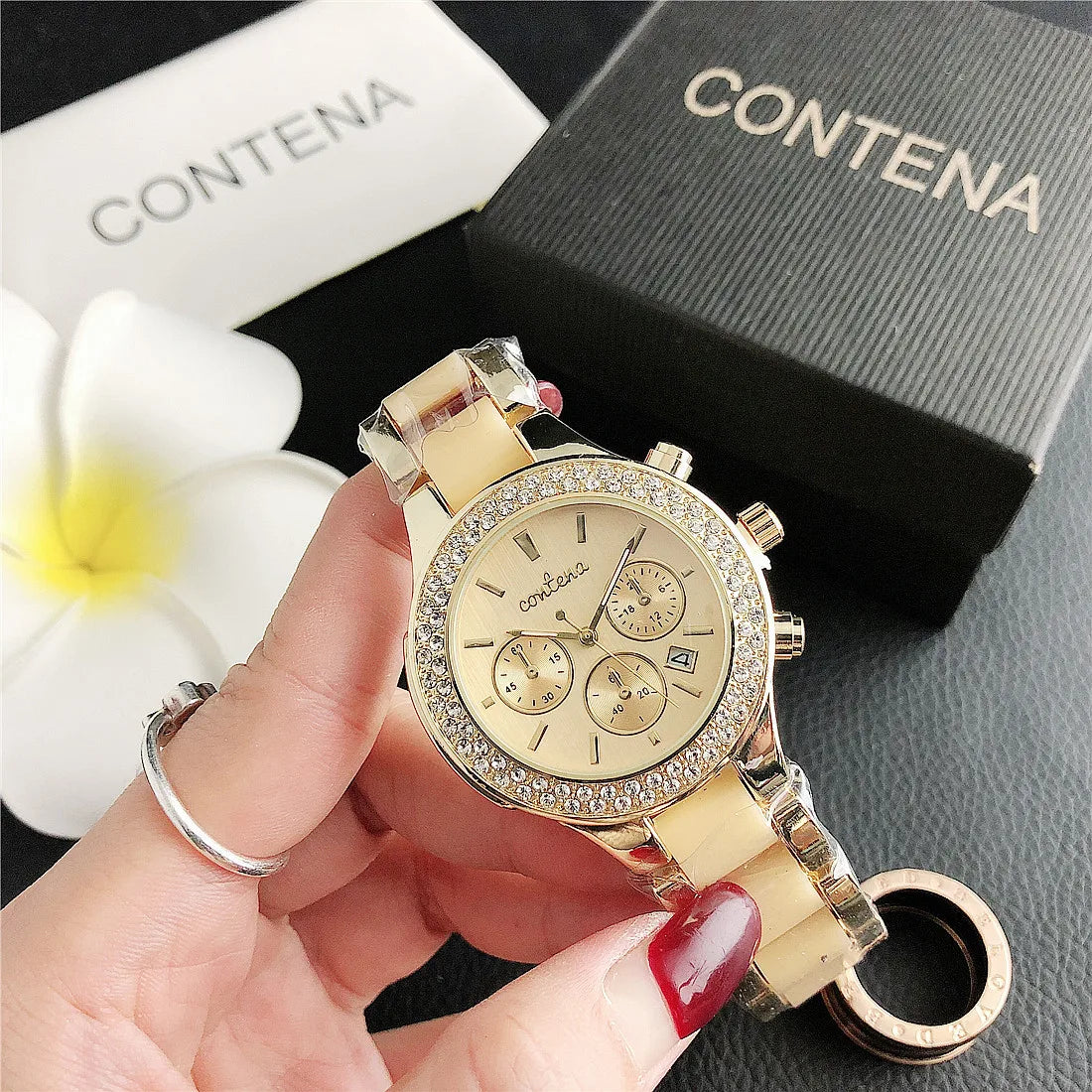 CONTENA 2023 Top Brand Luxury Watches for Women Fashion Creative Steel Bracelet Women's Watches Ladies Quartz Watch Reloj Mujer