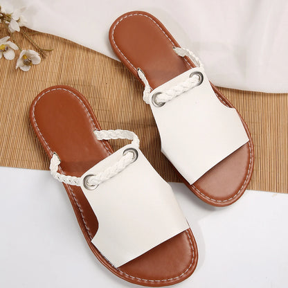 Sandals Women Flats Casual Slippers Summer Shoes 2024 New Fashion Dress Flip Flops Beach Bohemian Shoes Femme Home Slides