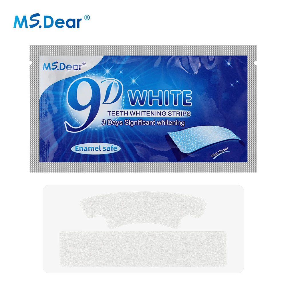 9D Teeth Whitening Stickers Mint White Teeth Gel Tooth Whitener Strips Teeth Yellow Smoke Stains Tea Stains Oral Hygiene Care