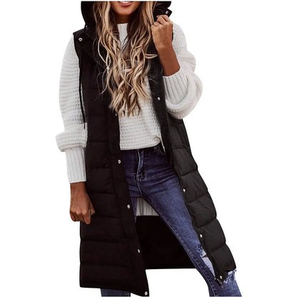 Long with Hood Outdoor Vest Down Women's Jacket Quilted Coat Sleeveless Jacket Winter Light Weight Sweaters