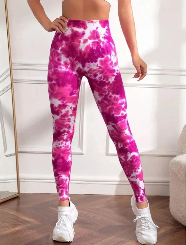 Tie Dye Seamless Leggings Women for Gym Yoga Pants Push Up Workout Sports Leggings  High Waist Tights Ladies Fitness Clothing