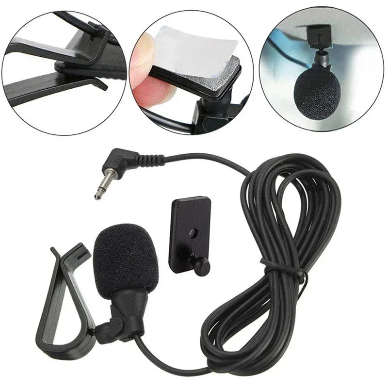 Car Audio Microphone 3.5mm Clip Jack Plug Mic Stereo Mini Wired External Microphone For Auto DVD Radio 2/3m Long Professionals