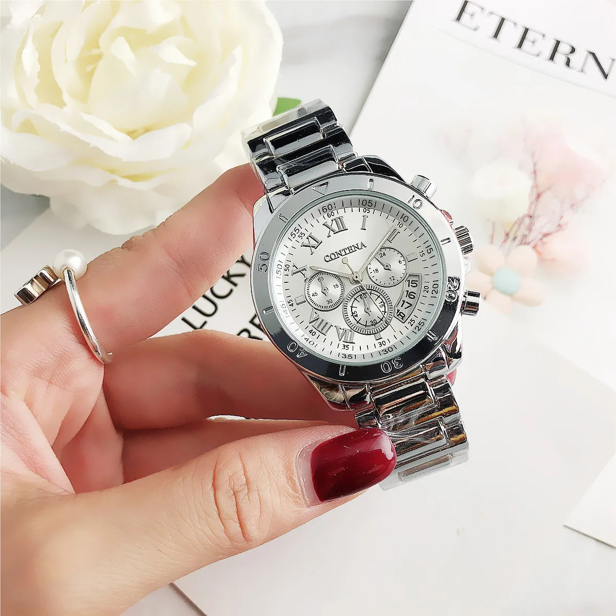 CONTENA 2023 Top Brand Luxury Watches for Women Fashion Creative Steel Bracelet Women's Watches Ladies Quartz Watch Reloj Mujer