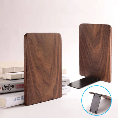 Natureza Madeira Bookends Desktop Bookshelf Organizador de mesa Escritório Casa Livro Acessórios Armazenamento Suporte de livros Madeira Book Ends