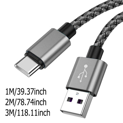 USB A to Type C Charging Cable 2A Fast Charger Nylon Data Cable 1M 2M 3M For Iphone Android Huawei Samsung TypeC Charging Device