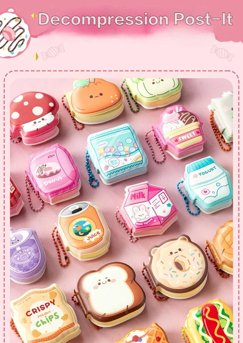 Capa de silicone macia de desenho animado Bloco de notas de papel Adesivos para planejador Pasta Kawaii Papelaria Papelaria Material escolar de escritório