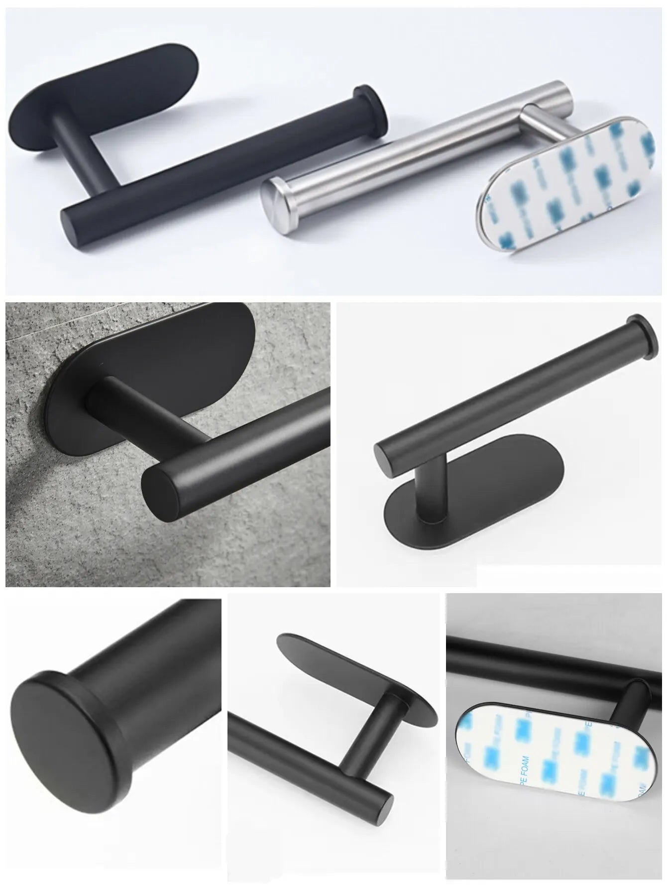 Adhesive Toilet Paper Holder Kitchen Roll Towel Rack Napkin Dispenser Absorbent Stand Tissue Hanger Bathroom Accessories