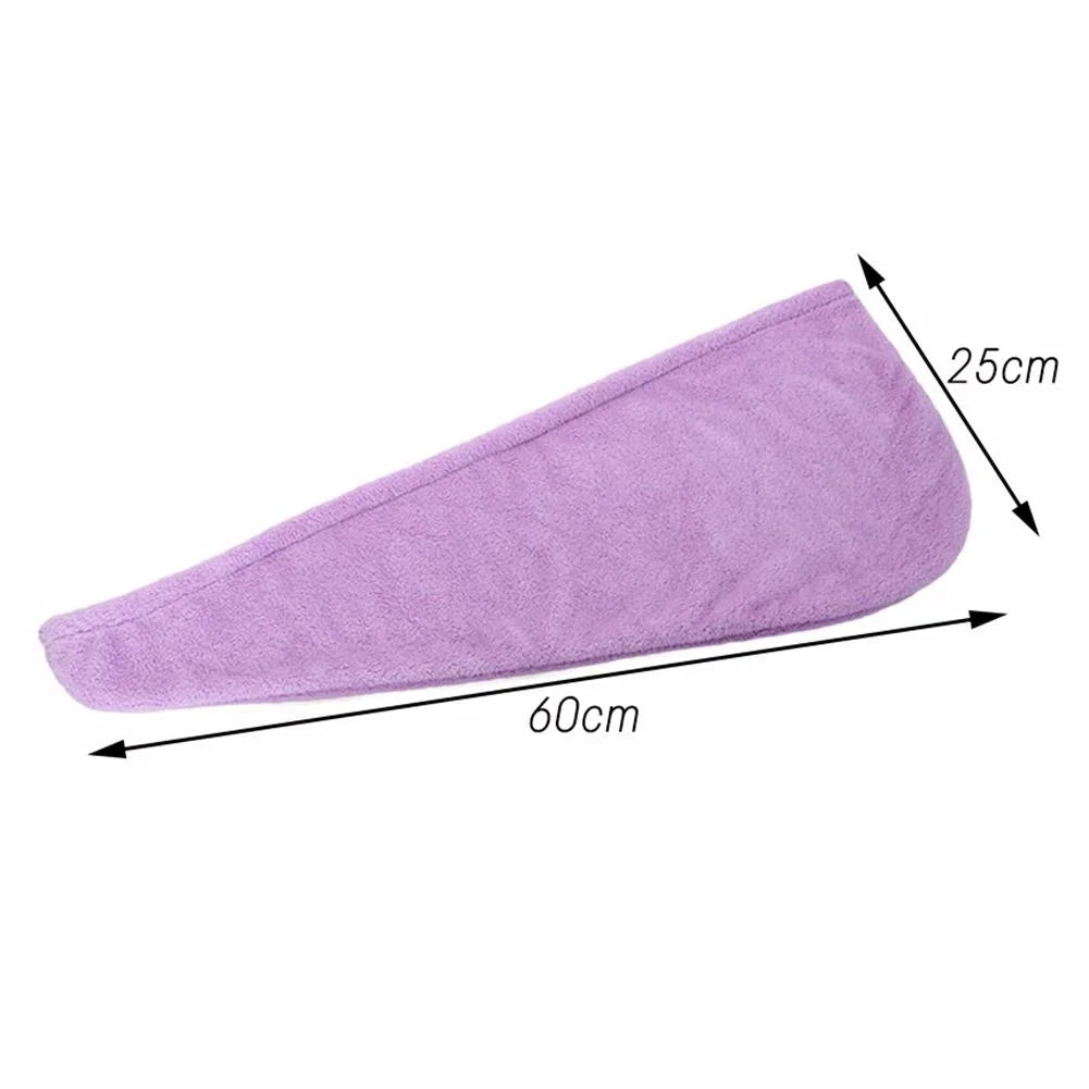 Microfiber Hair Towel Wrap for Women Super Absorbent Shower Cap Towel with Button Quick Hair Towel Drying Soft Dry Hair Cap