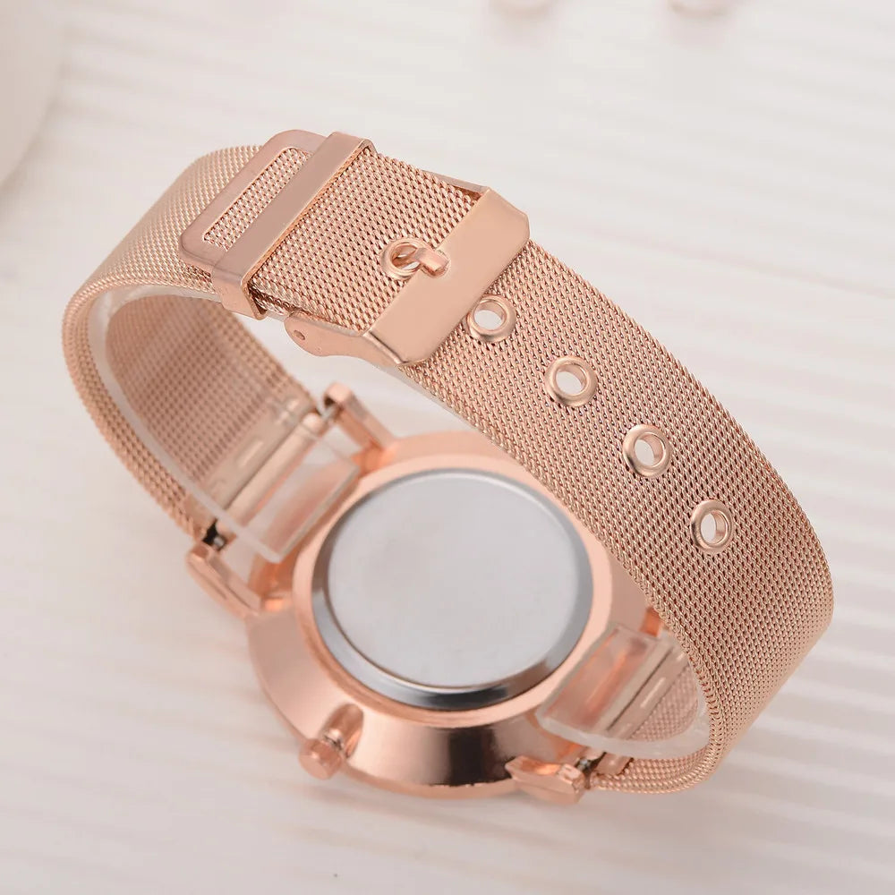 Luxury Rose Gold Watch Women Bracelet Watches Top Brand Ladies Casual Quartz Watch Steel Women's Wristwatch Montre Femme Relogio