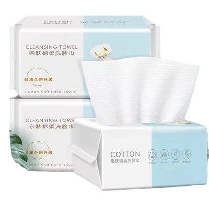 Extra Thick Disposable Facial Towels - Gentle and Absorbent Cotton Makeup Remover Wipes