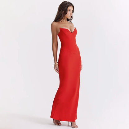 WannaThis Corsets Tube Sleeveless Midi Dress Prom New In Backless Bodycon Sexy Elegant Cheap Street Evening Formal Dresses 2023