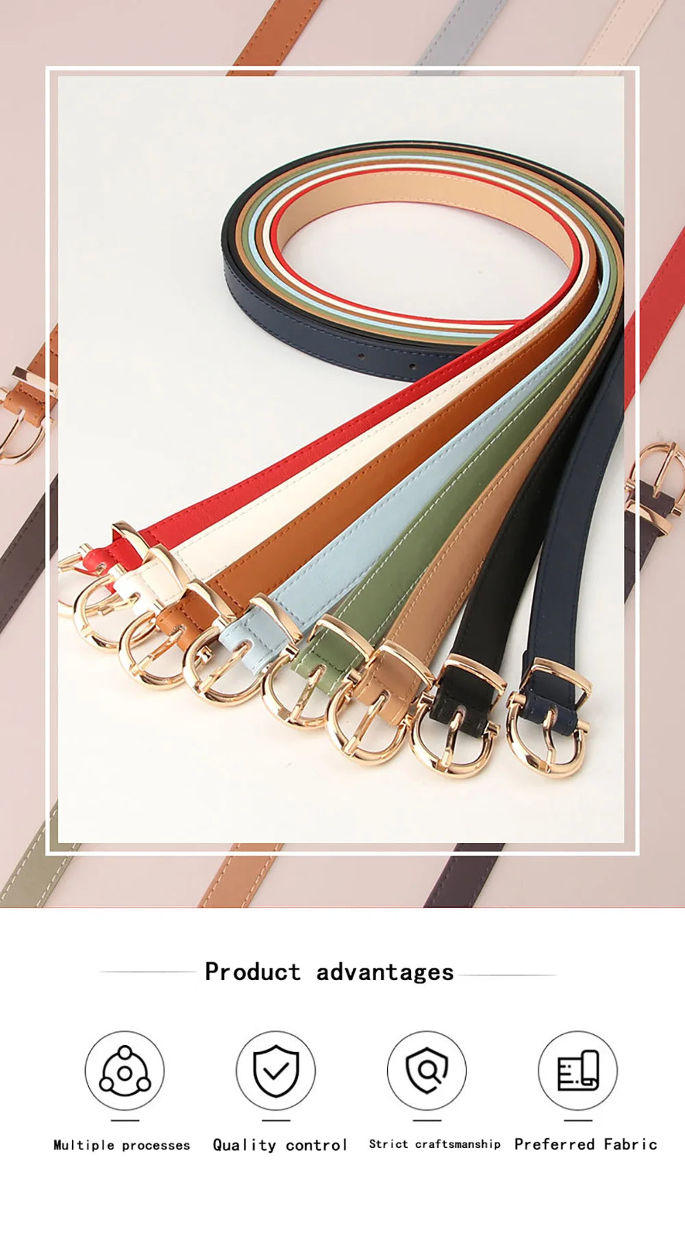 2024 Women Belts New PU Leather Simple Metal Buckle Belt Girls Dress Jean Pants Waistband Belts for Lady Luxury Designer Brand