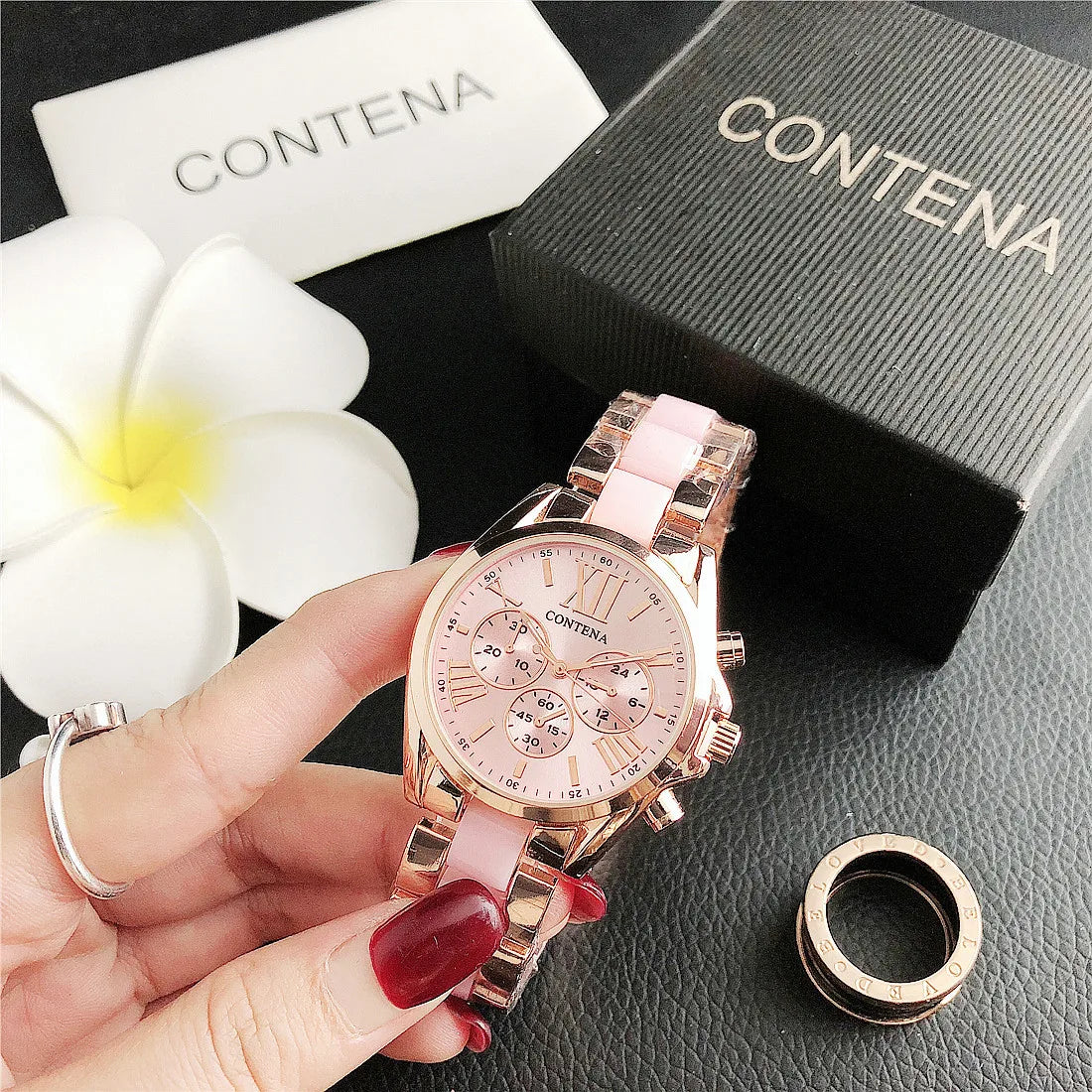 CONTENA 2023 Top Brand Luxury Watches for Women Fashion Creative Steel Bracelet Women's Watches Ladies Quartz Watch Reloj Mujer