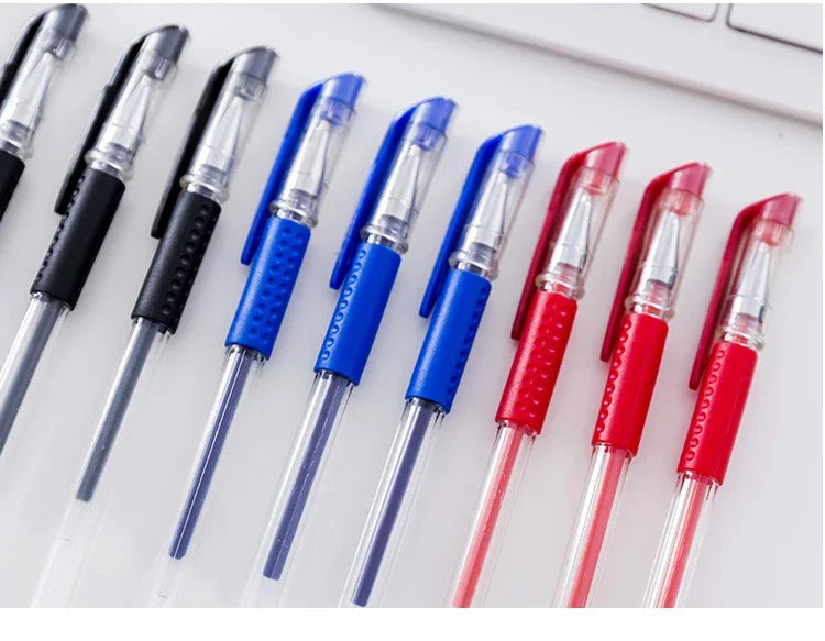 10 Pcs/Set Gel Pens 0.5mm Bullet Tip Ballpoint Pens Black/Blue/Red Ink School Stationery Writing Supplies office accessories