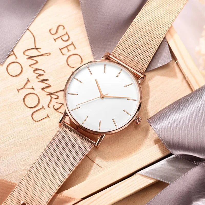 Luxury Rose Gold Watch Women Bracelet Watches Top Brand Ladies Casual Quartz Watch Steel Women's Wristwatch Montre Femme Relogio