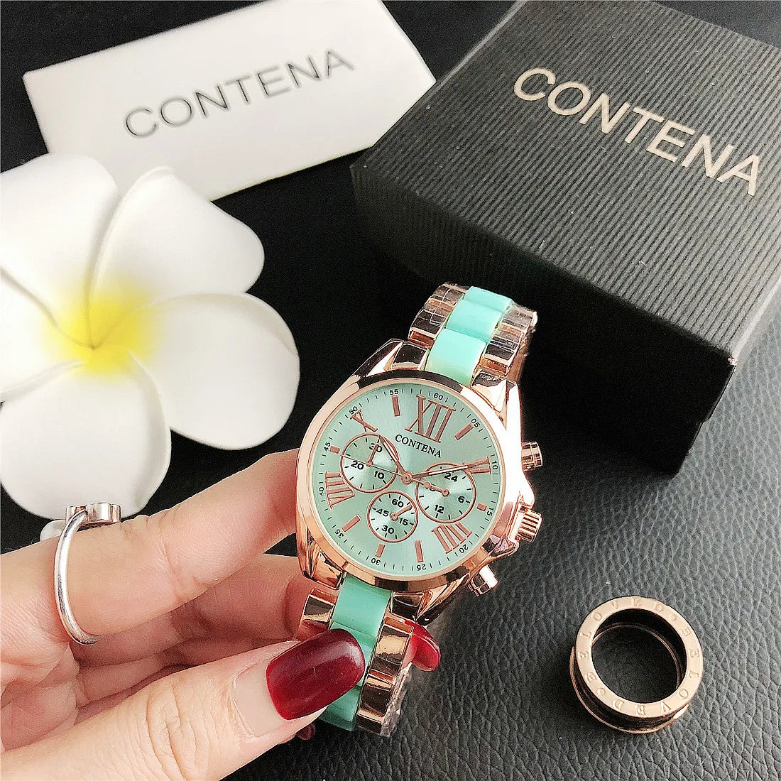 CONTENA 2023 Top Brand Luxury Watches for Women Fashion Creative Steel Bracelet Women's Watches Ladies Quartz Watch Reloj Mujer