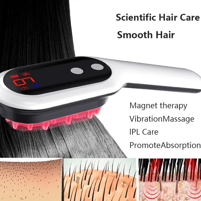 Alwafore Head Massage Comb Anti Hair Loss Infrared Hair Growth Comb Scalp Massager Red Light Treatment Head Scalp Massage