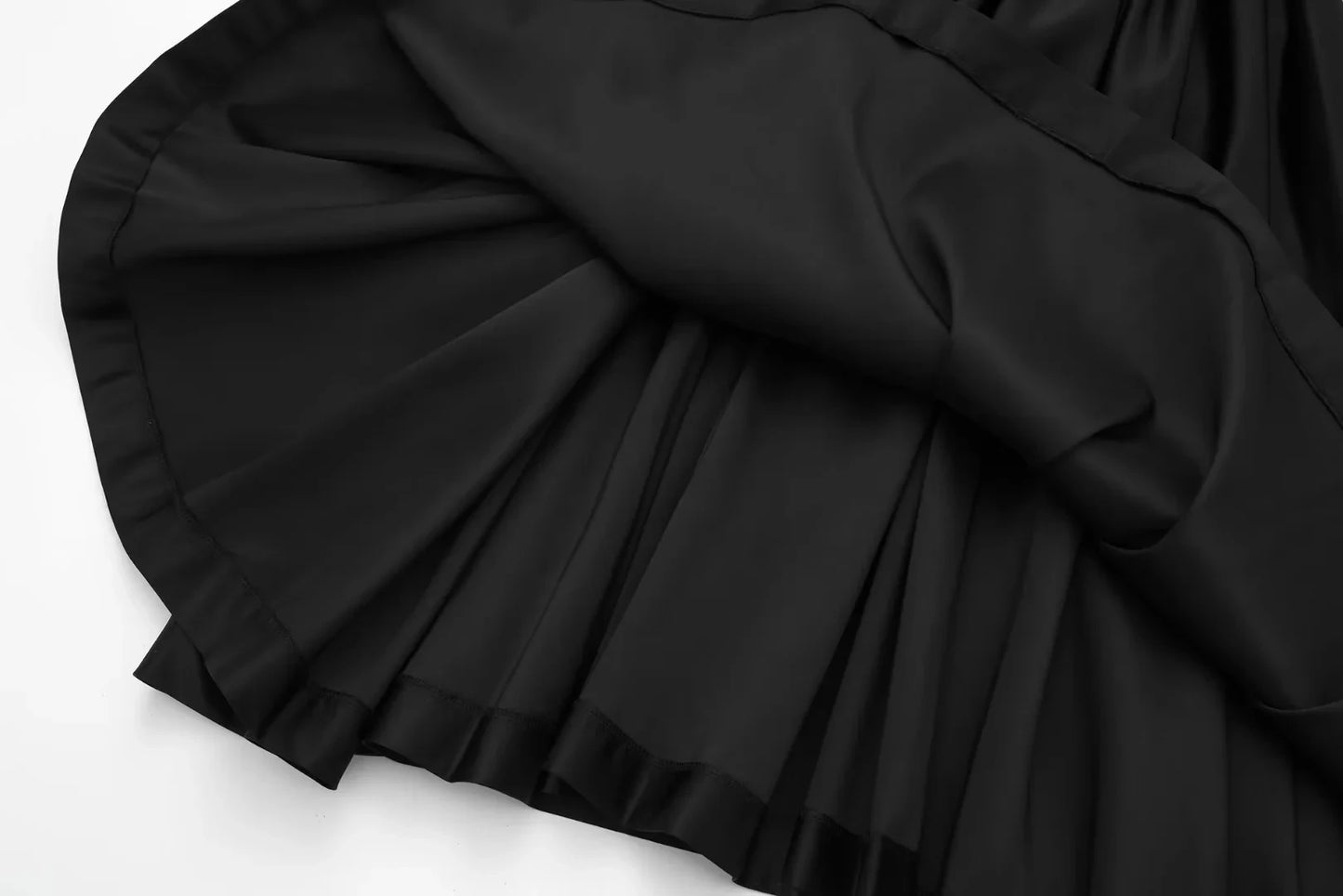 TRAFZA Vintage High Quality Black Patchwork Party Dress Women V Neck Ruffles Cami Chic Dress Fashion 2024 Evening Club Dress