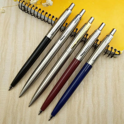 Caneta esferográfica de metal estilo de imprensa comercial canetas de presente comerciais para escola escritório núcleo solvente caneta esferográfica automática tinta preta