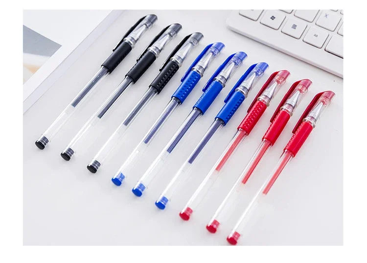 10 Pcs/Set Gel Pens 0.5mm Bullet Tip Ballpoint Pens Black/Blue/Red Ink School Stationery Writing Supplies office accessories