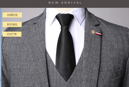 S-5XL (Jacket + Vest + Pants) Retro Gentleman Classic Fashion Plaid Mens Formal Business Slim Suit 3Pces Set Groom Wedding Dress