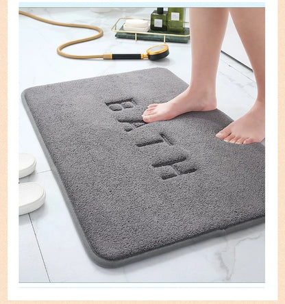 Anti Slip Mat Faux Cashmere Memory Foam Carpet Coral Fleece Super Absorbent Floor Mat Kitchen Living Room Bathroom