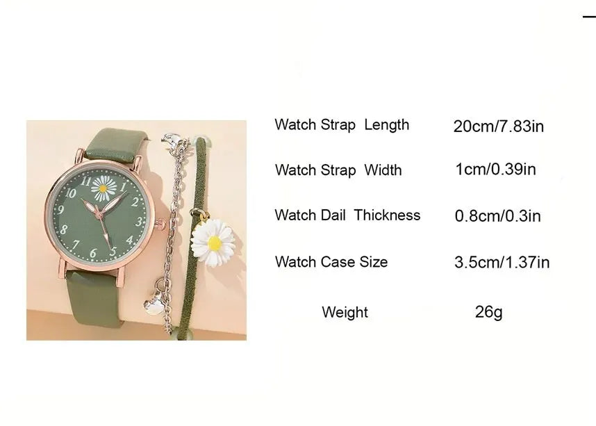 New Watch for Women Dress Romantic Bracelet WristWatch Fashion Ladies Leather Quartz Watch Clock Women Montre Femme