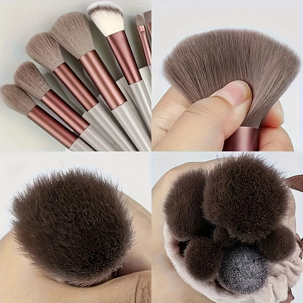 13-Piece Soft Fluffy Makeup Brush Set with Storage Bag for Foundation, Blush, Powder and Eyeshadow - Professional Beauty Tools