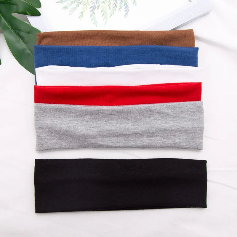 Elástico de Algodão Faixa de Cabelo Moda Headbands para Mulheres Homens Sólido Corrida Fitness Yoga Faixas de Cabelo Stretch Maquiagem Acessórios para Cabelo