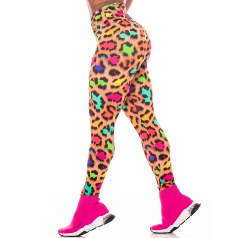 Leopard Stripe 3D Print Women's Pants Push Up Running Sports Leggings Slim Pants Female Casual Trousers Fitness Leggings Women