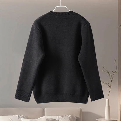 Casual Knit Single Breasted Cardigan Women Long Flare Sleeve Slim Round Neck Solid Pocket Jacket Top 2024 Autumn Lady Knitwear ﻿