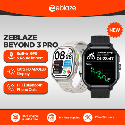 New Zeblaze Beyond 3 Pro GPS Smart Watch Built-in GPS & Route Import 2.15" AMOLED Display Make/Receive Phone Calls Smartwatch